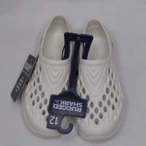 Rugged Shark White Boys Water Shoes Sz 12
